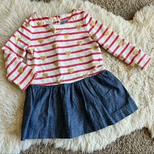 Baby Gap Mixed Media Sweatshirt Chambray 💖 Dress | 18-24 mo | Baby Girls